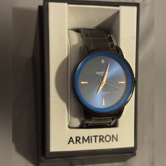 Armitron Men’s Diamond Accent Stainless Steel Watch - Picture 3 of 5